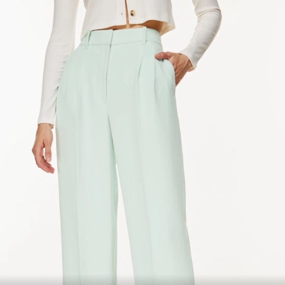 Aritzia Pants - Aritzia Wilfred The Effortless Pant High-waisted Wide-leg Trousers Snowmelt Blue